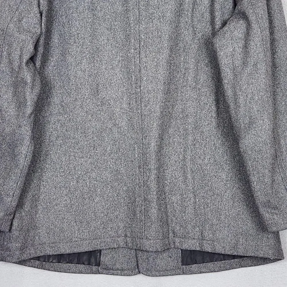 J CREW University Jacket Mens XL Gray Wool Thinsulate Quilted Lined Button Front